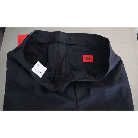 Hugo Boss 50456479 Men's Sz 36R Charcoal Super-Flex Micro-Check Chino Pants $198 - Picture 3 of 13